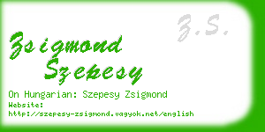 zsigmond szepesy business card
